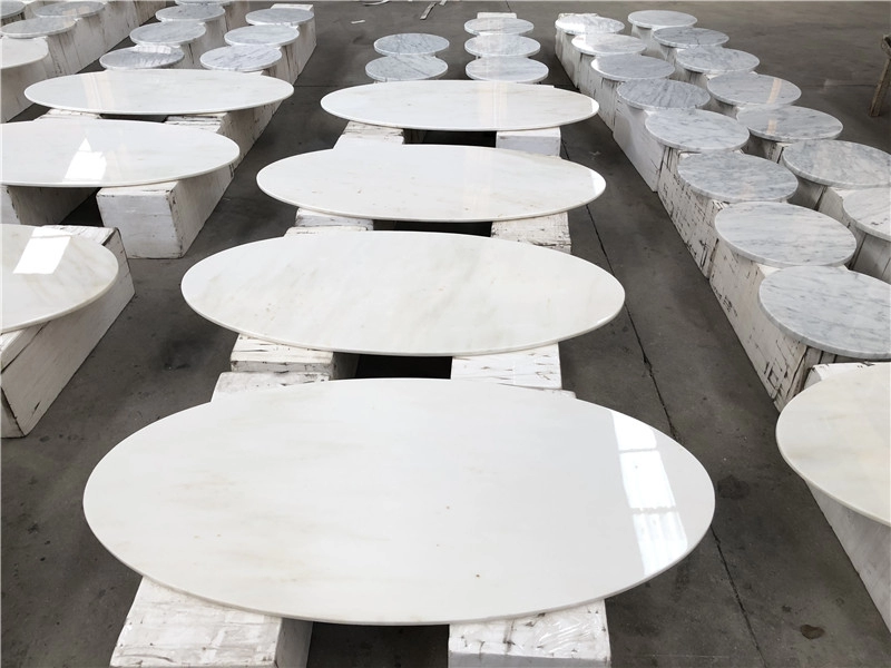Tavolino da tè in marmo bianco naturale Tavolino da caffè
