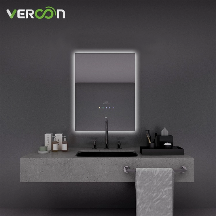 Specchio da bagno intelligente per hotel retroilluminato rettangolare impermeabile Android 11 con montaggio a parete di nuovo arrivo con sbrinatore