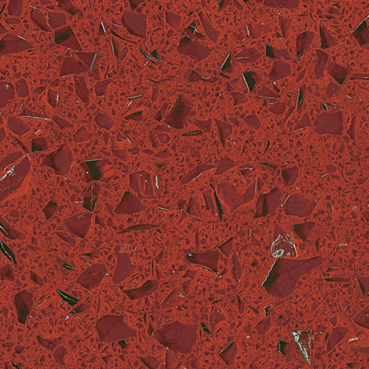 OP1801 Piastrelle di quarzo artificiale rosso stellare per piastrelle per pavimenti di hotel
