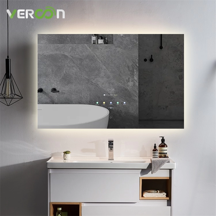 Specchio cosmetico a parete per bagno Specchio touch Android Specchio intelligente con WIFI