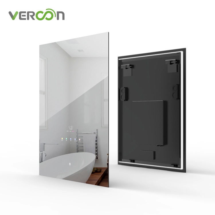 Specchio magico per bagno con sistema operativo Android 11 più recente di Vercon con design retroilluminato