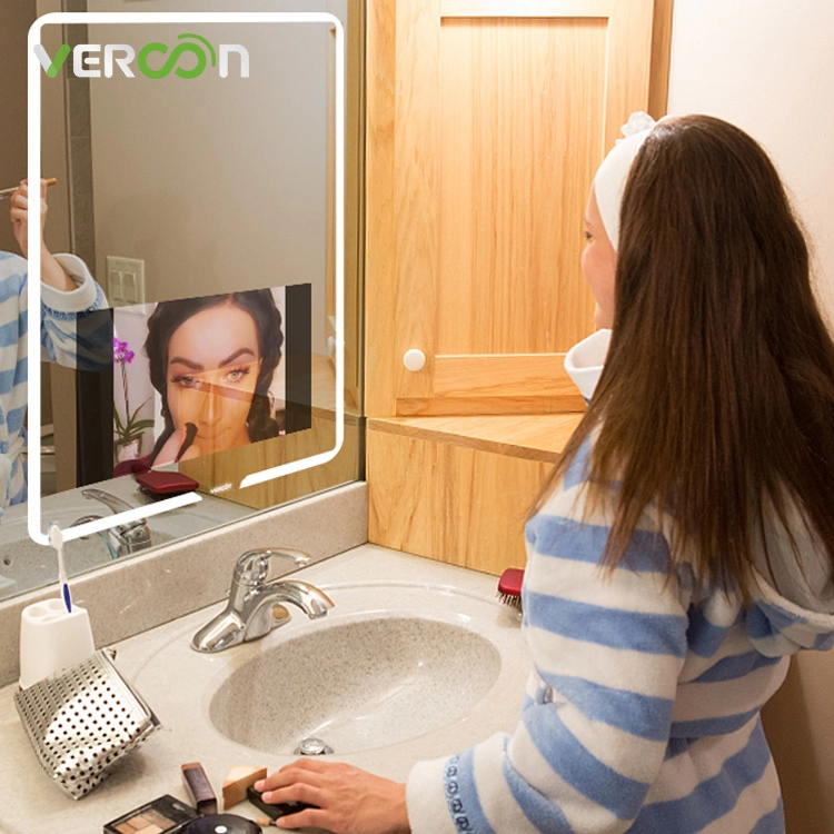 Specchio LED da bagno con schermo touch da 21,5 pollici Vercon con TV