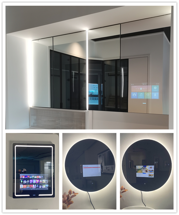 round backlit smart mirror