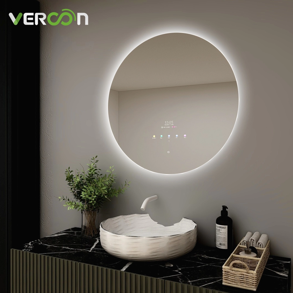 Specchio LED Smart per bagno rotondo con retroilluminazione e Bluetooth