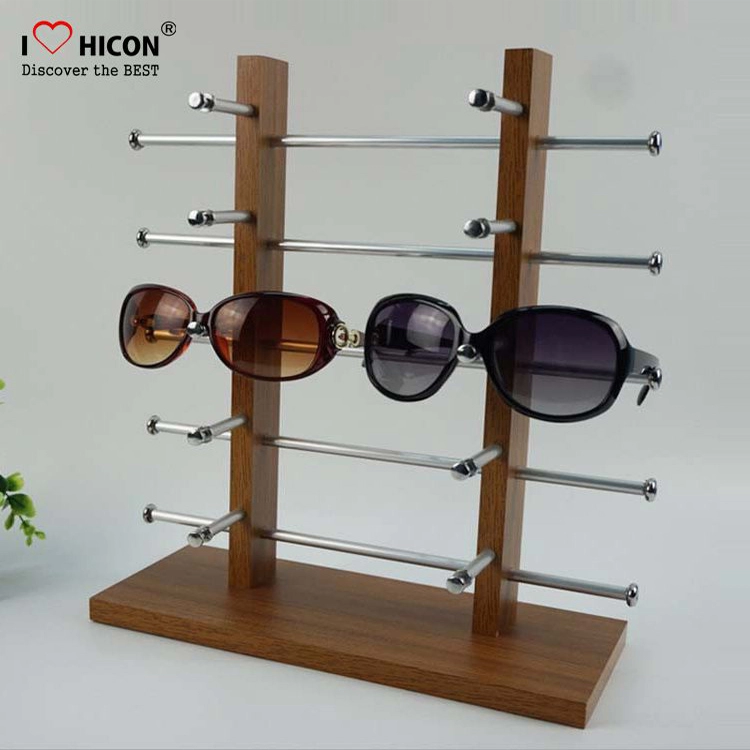 Espositore per occhiali da sole personalizzato in legno marrone a 5 strati in vendita