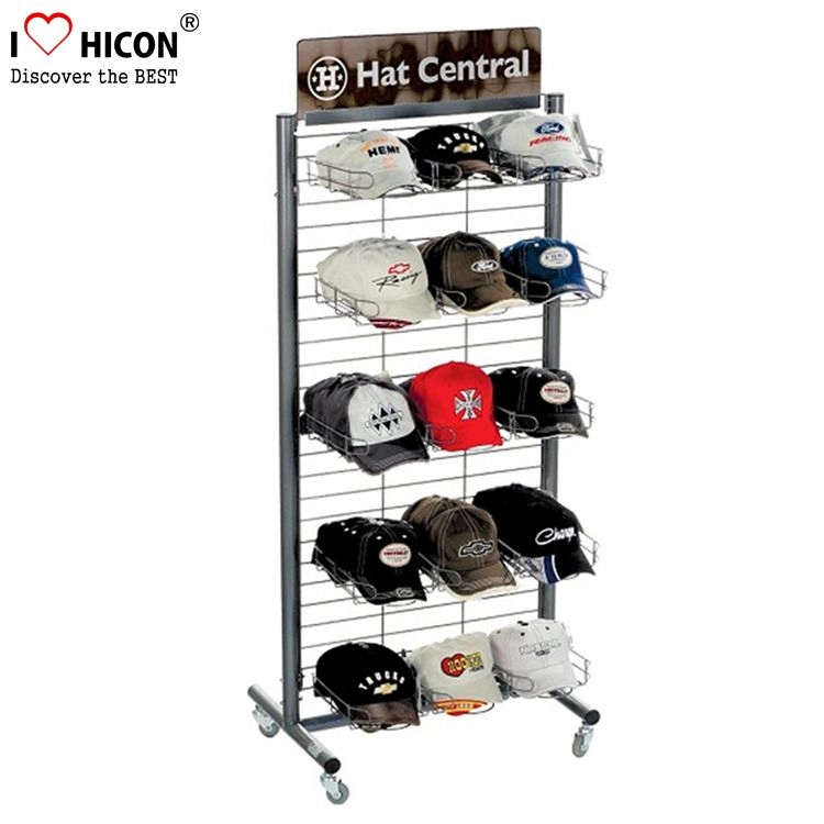 Aumenta le vendite espositore per cappellini Espositore per cappellini da baseball indipendente