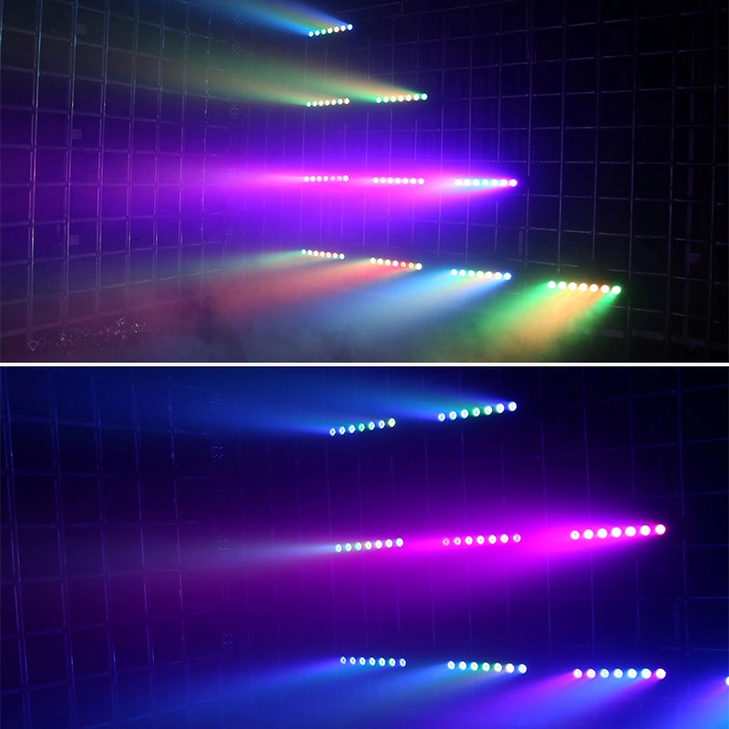 7X40W Pixel LED Bar Beam Lampada a testa mobile con anello LED RGB