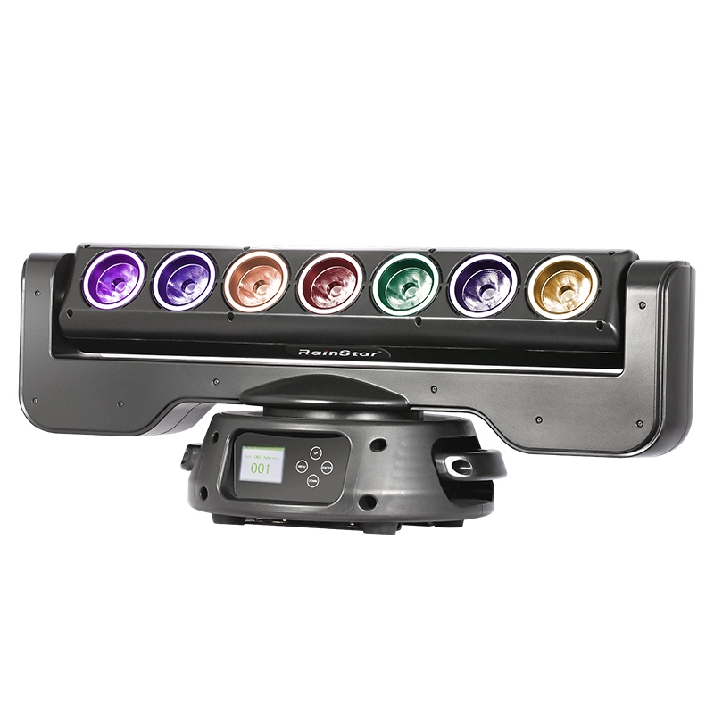 7X40W Pixel LED Bar Beam Lampada a testa mobile con anello LED RGB