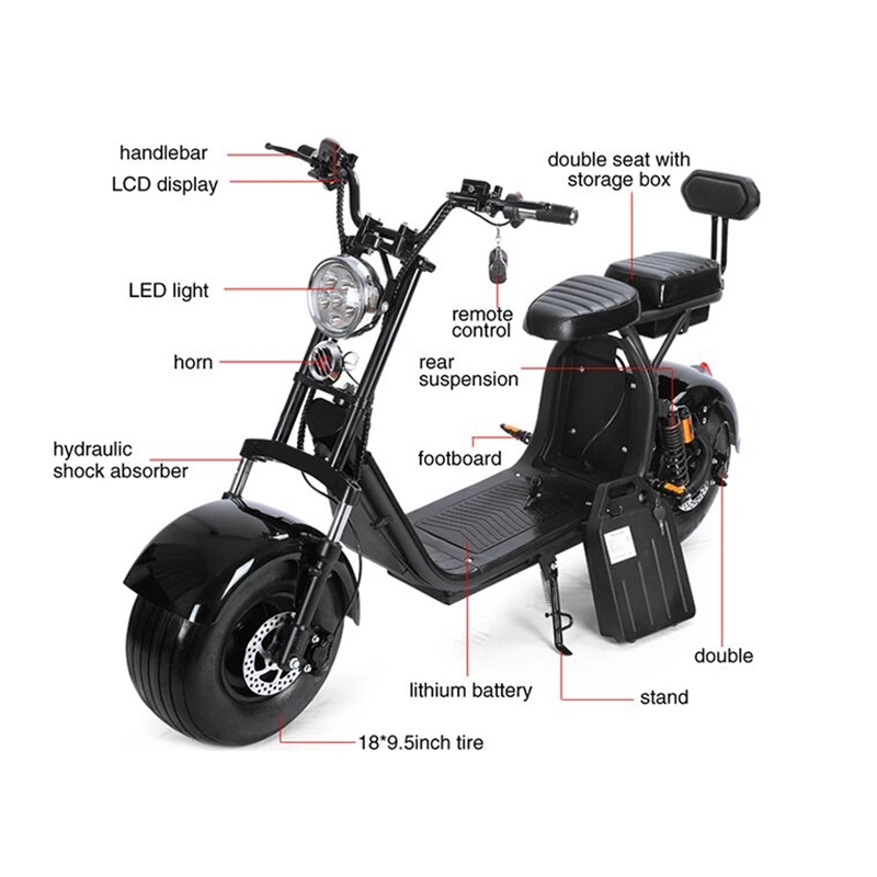 Miglior prezzo 1500 w scooter 45 kmh velocità massima elettrico citycoco adulto prodotto di moda citicoco 2 big fat tire