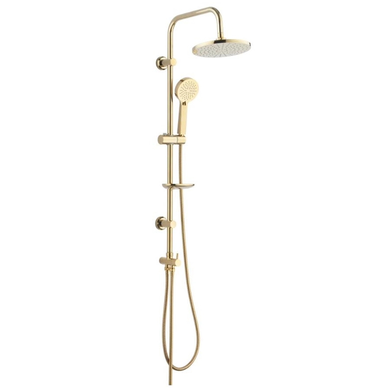 Sistema doccia oro con soffione doccia da 8 pollici