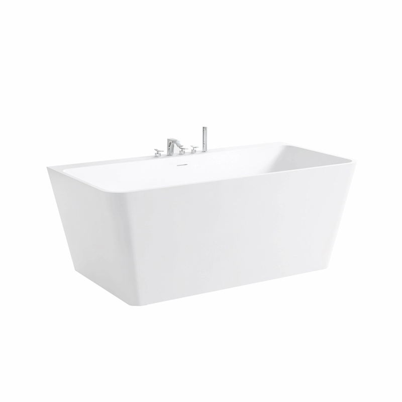 Vasca da bagno autoportante in Solid Surface di design moderno bianco opaco