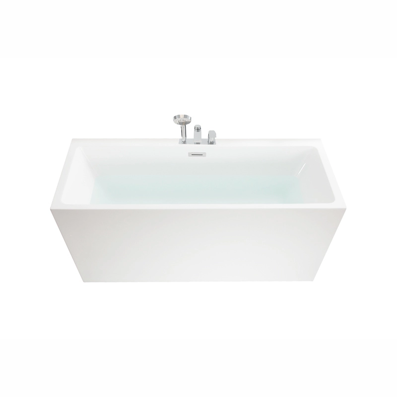 Vasca da bagno autoportante in acrilico bianco di forma quadrata