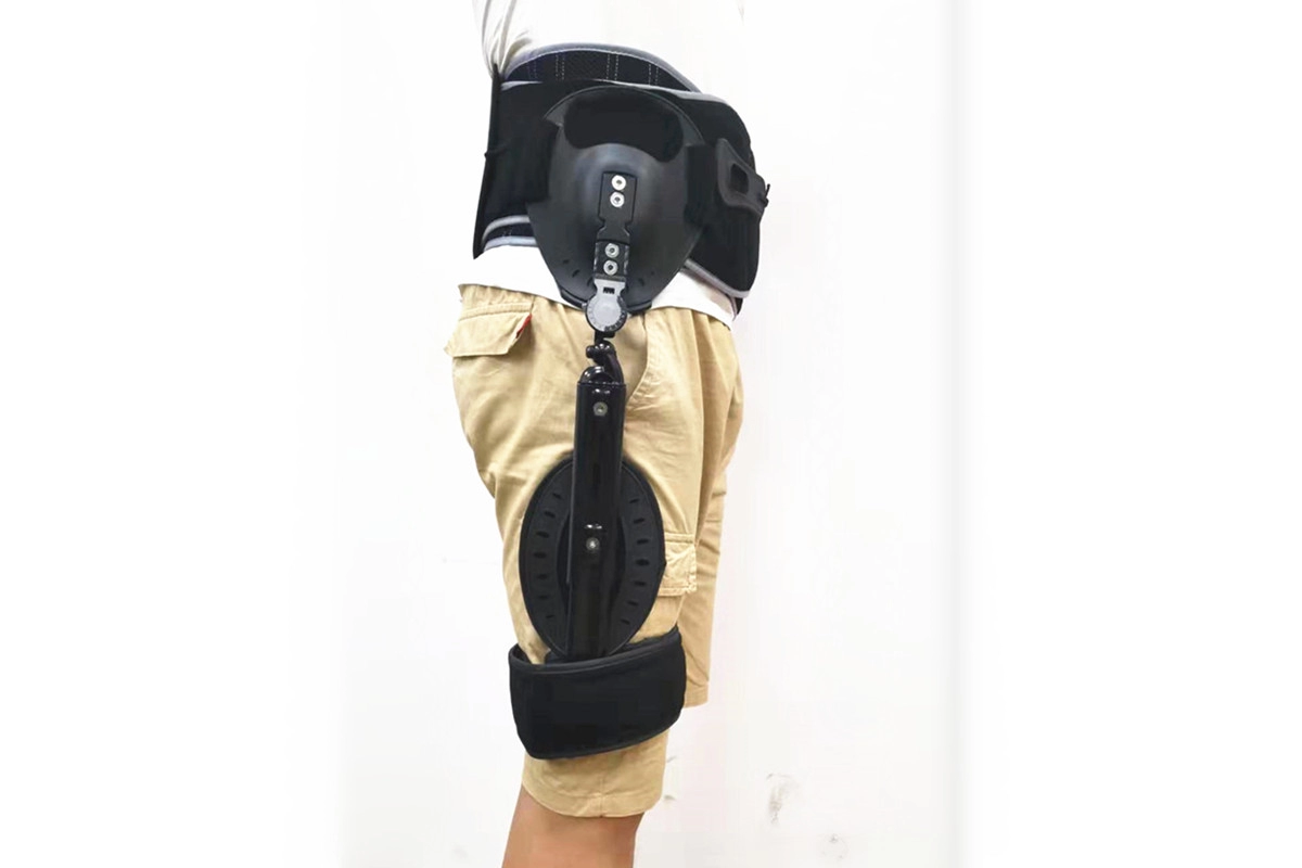 Abduzione dell'anca incernierata con cinture in vita LSO e sistema ROM per tutori per cosce