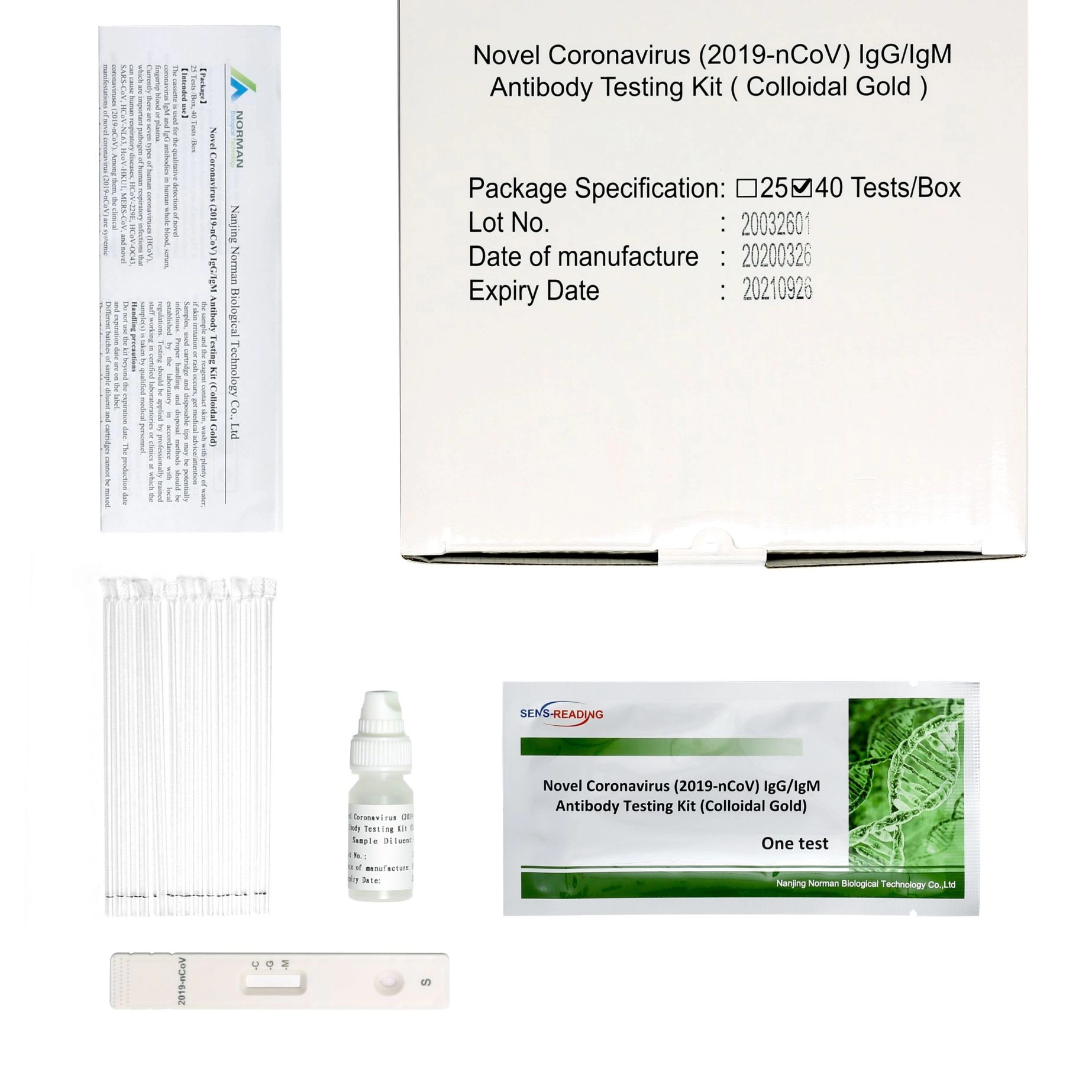 Nuovo kit per il test degli anticorpi IgG/IgM contro il Coronavirus (2019-nCoV) (oro colloidale)