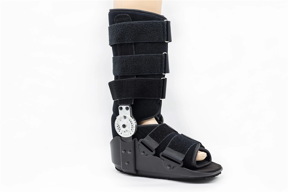 Walker ROM da 17" regolabile Bretelle per stivali con barra in alluminio e suola in schiuma di gomma ondulata
