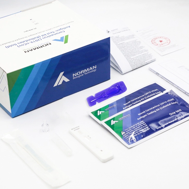 Novel Coronavirus (2019-nCoV) Kit per il test dell'antigene del tampone nasale anteriore (oro colloidale)