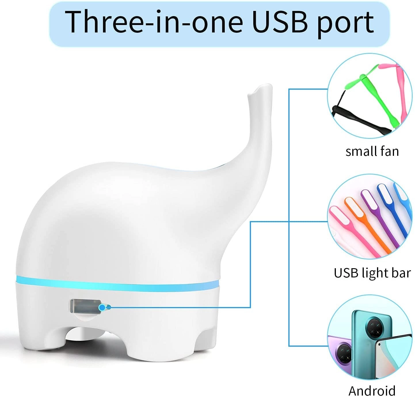Mini Elephant USB Kids Umidificatore per diffusore di oli essenziali di aroma ad ultrasuoni