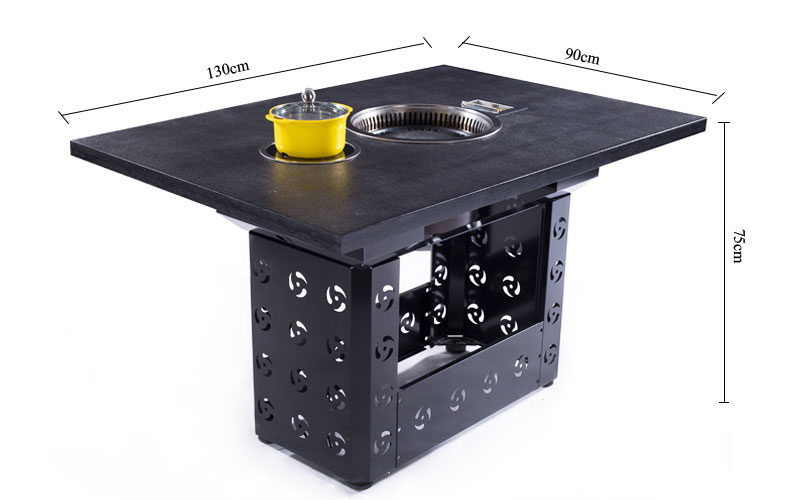 The Korean Style Restaurant BBQ Grill Hotpot Table’s size-CENHOT