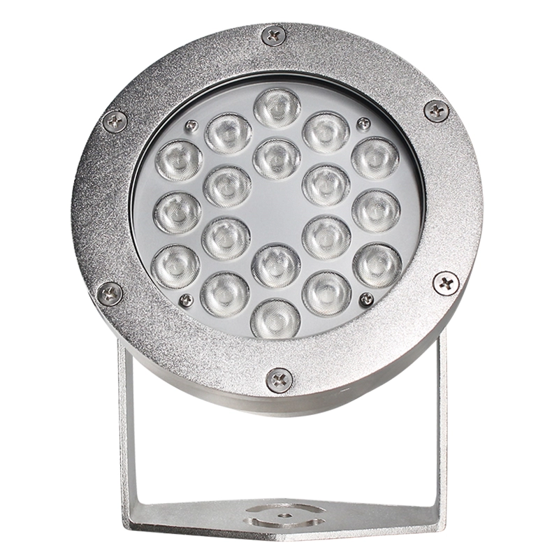 Luce subacquea da incasso per piscina 18x3W in acciaio inox