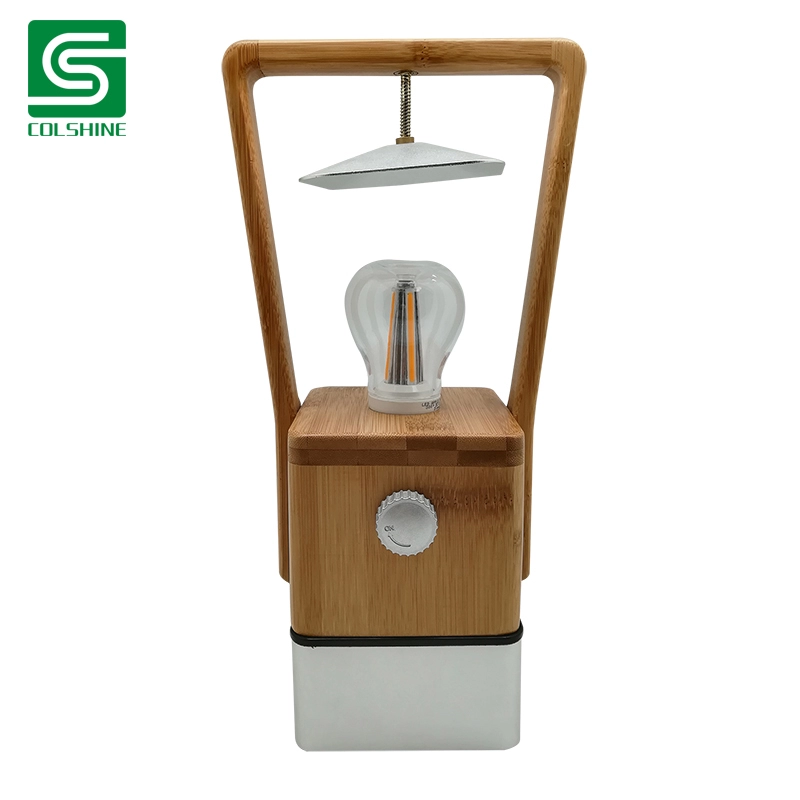 Lampada da tavolo a LED in bambù Lampada da comodino ricaricabile per la casa