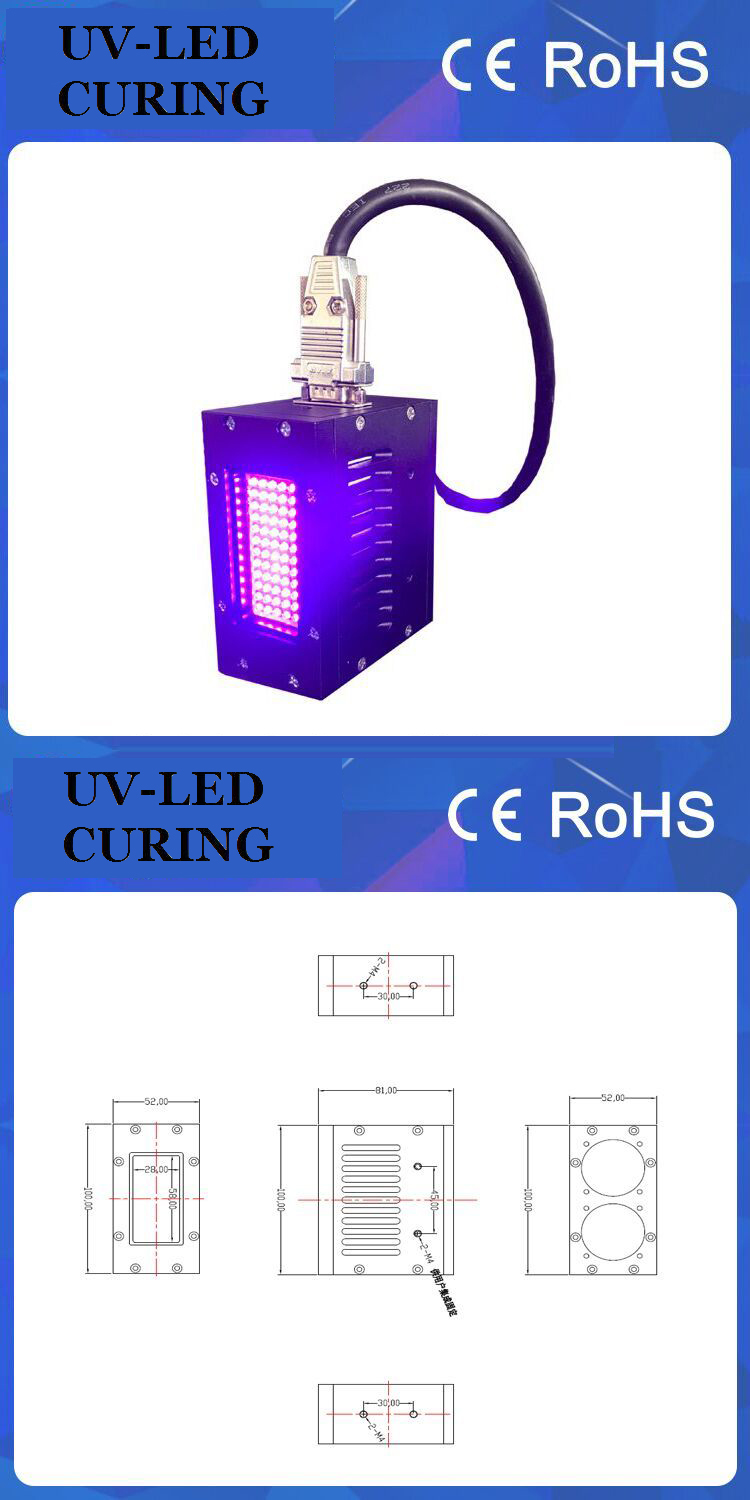 Sistema LED UV per polimerizzazione con raffreddamento ad aria