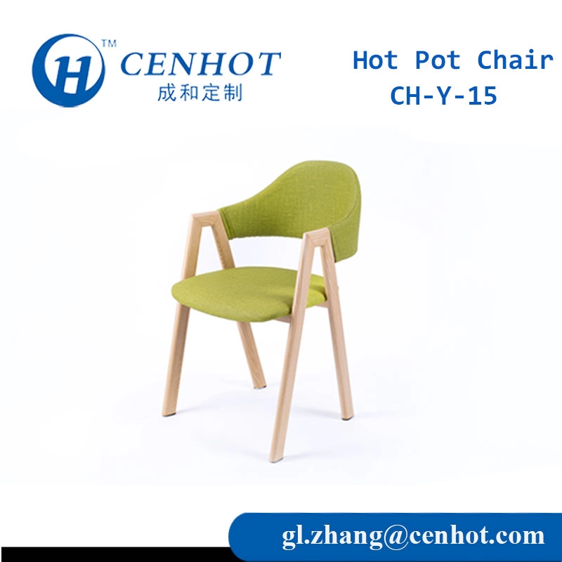 Sedia da pranzo verde per mobili da ristorante con forniture di struttura in metallo - CENHOT