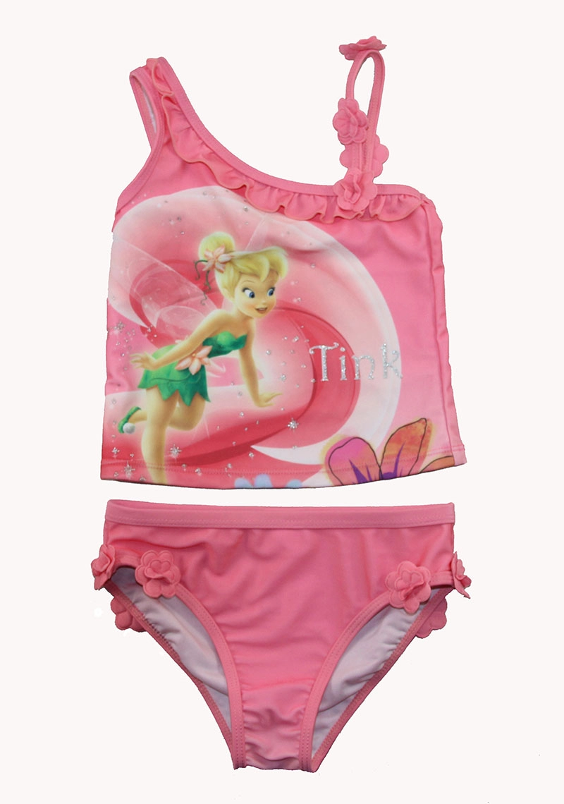 Costume da bagno Tankini a due pezzi per ragazze Disney Fairies rosa