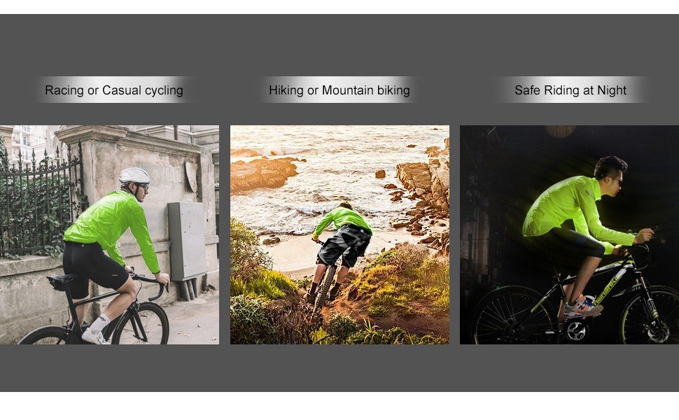 fluorescent green Slim Windbreaker for cycling