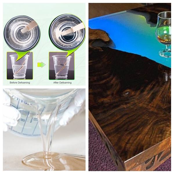 Elegante resina epossidica per piano del tavolo River con trasparente