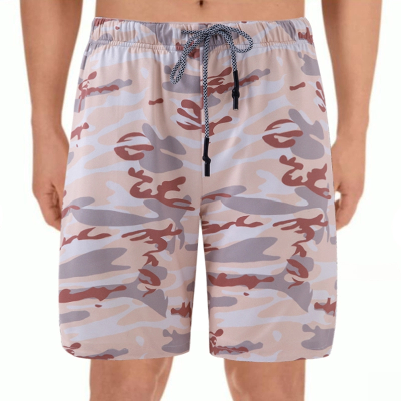 Pantaloncini da jogger personalizzati con stampa mimetica a doppio strato da uomo