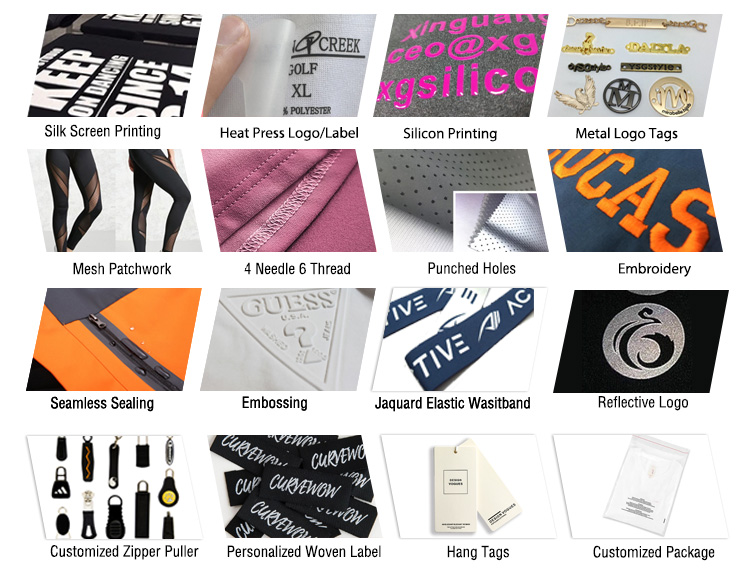 A variety of logo printing options for leopard print yoga set