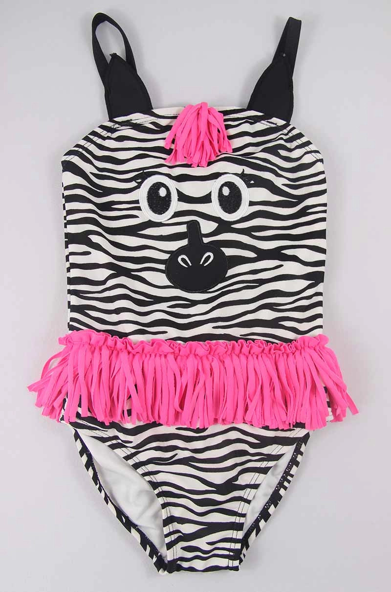 Zebra Little Girls Costumi da bagno di un pezzo