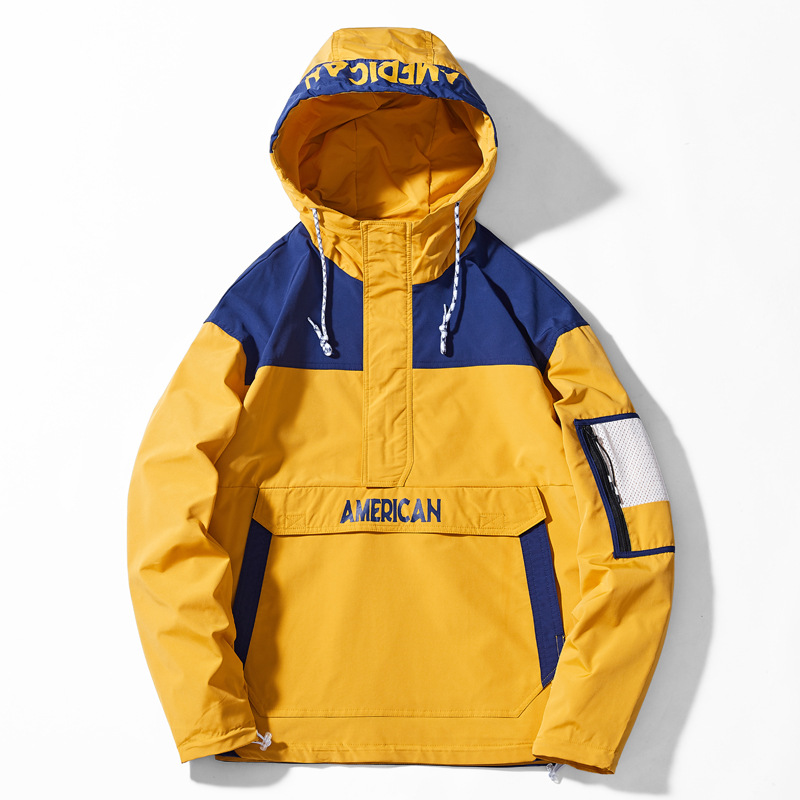 Yellow Men Streetwear Jacket