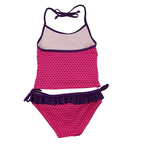 Set di costumi da bagno tankini viola con fiori piccoli