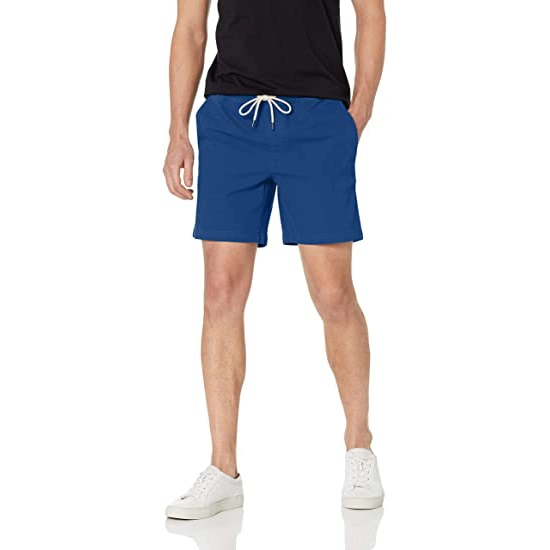 Pantaloncini chino comfort elasticizzati da uomo con cucitura piatta e cucitura frontale da 7 pollici
