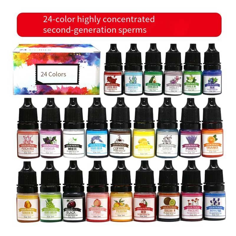Epoxy UV Resin Pigment 24 Color Liquid Essenza color gel oleosa ad alta concentrazione