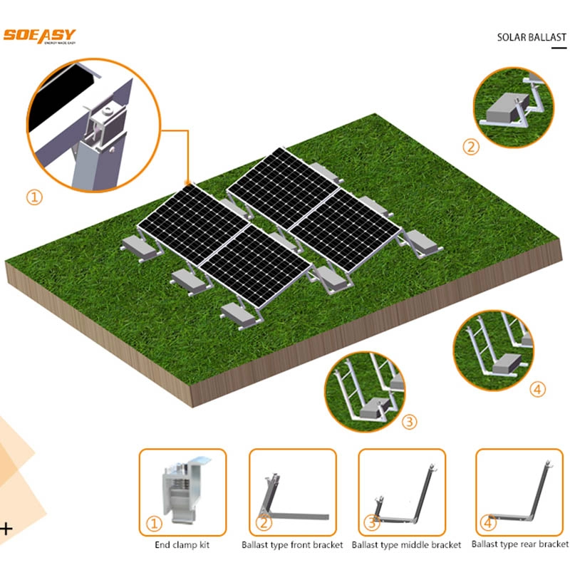 Sistema solare fotovoltaico mobile per tetto piano