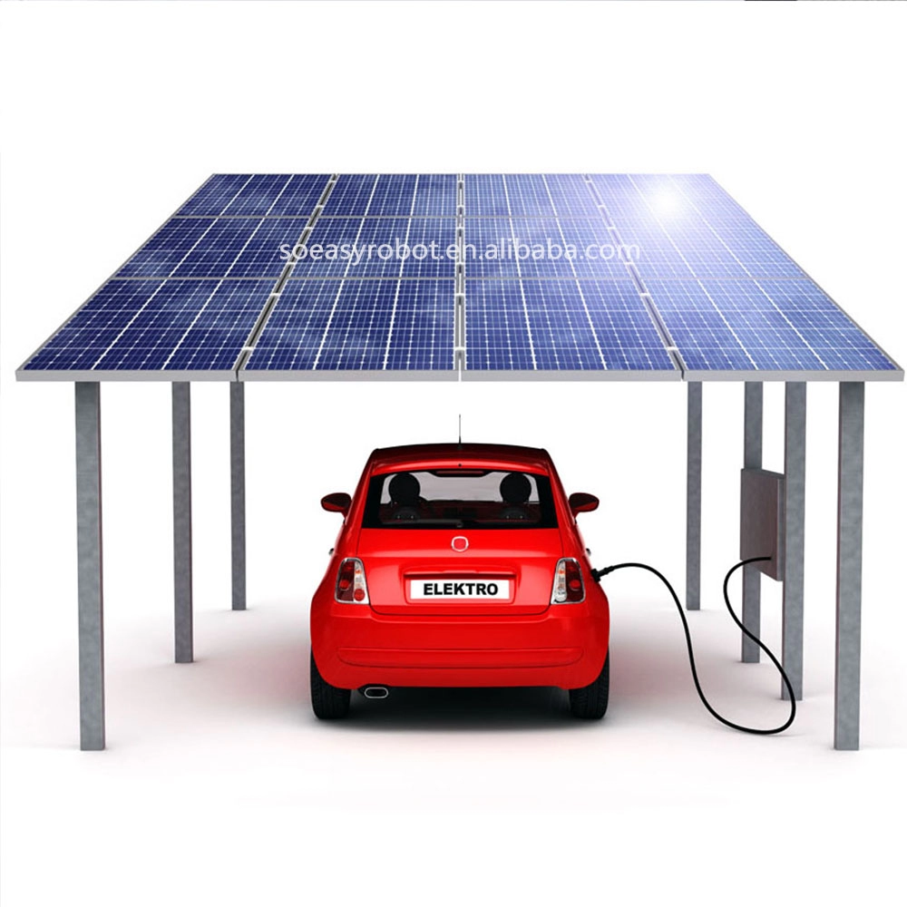Design moderno parcheggio auto solare sistema di pannelli solari posto auto coperto