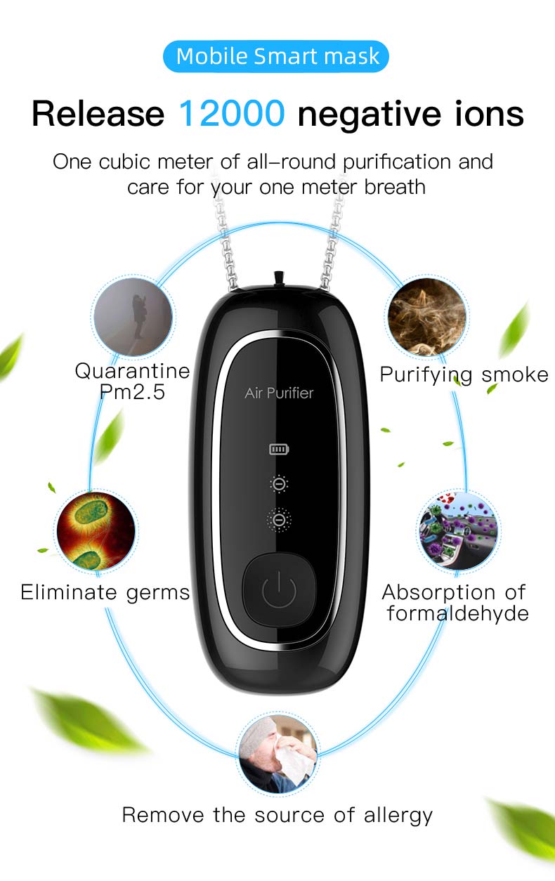 portable negative ion air purifier