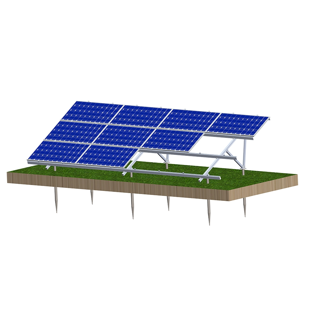 Impianto fotovoltaico con montaggio a terra in alluminio