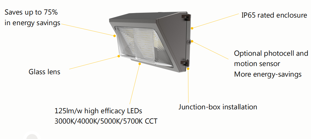 Lampada da parete standard da 50 W