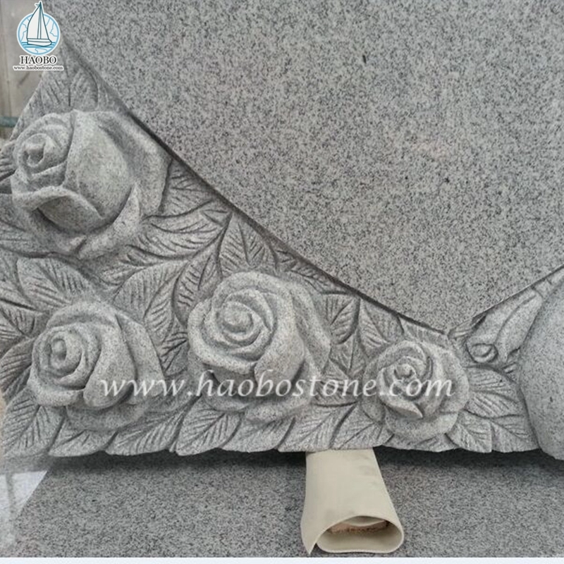 Pietra tombale scolpita in granito grigio Cina G633 Angel Rose