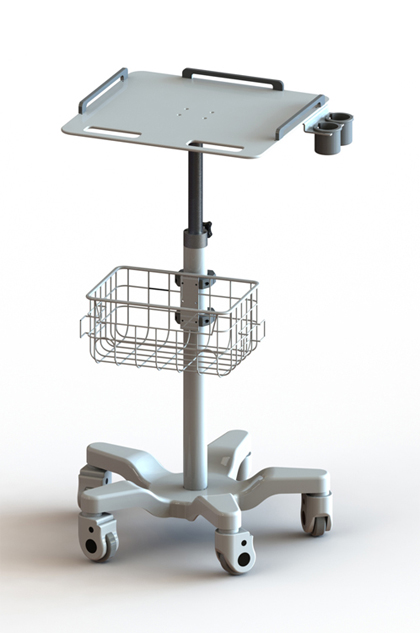 Carrello ECG regolabile in altezza con tazza per appendere lo scanner