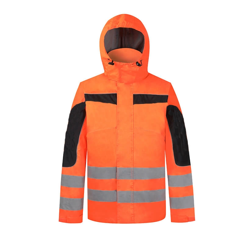 Abbigliamento da lavoro da uomo impermeabile riflettente arancione ad alta visibilità