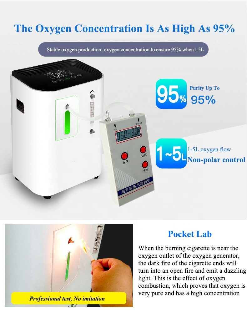 Ossigenatore portatile del concentratore di ossigeno da 5 litri di vendita calda per uso medico ospedaliero