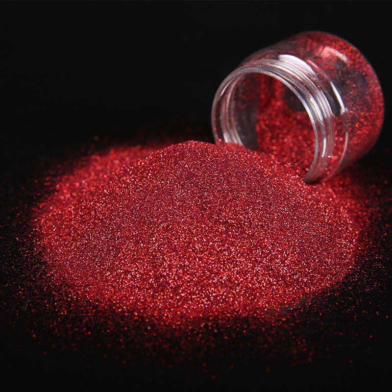 Polvere di glitter rosso rosa fantasia laser