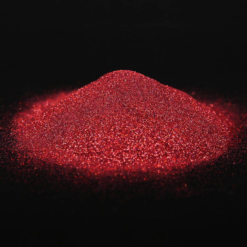 Polvere di glitter rosso rosa fantasia laser