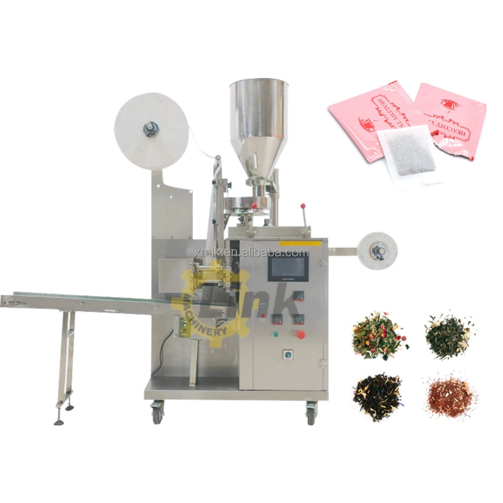 Macchina imballatrice automatica per bustine per bustine di tè in carta da filtro per bustine di tè con etichetta filettata