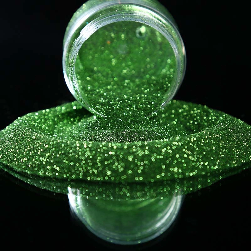 Polvere per goffratura glitterata a iniezione di plastica verde smeraldo