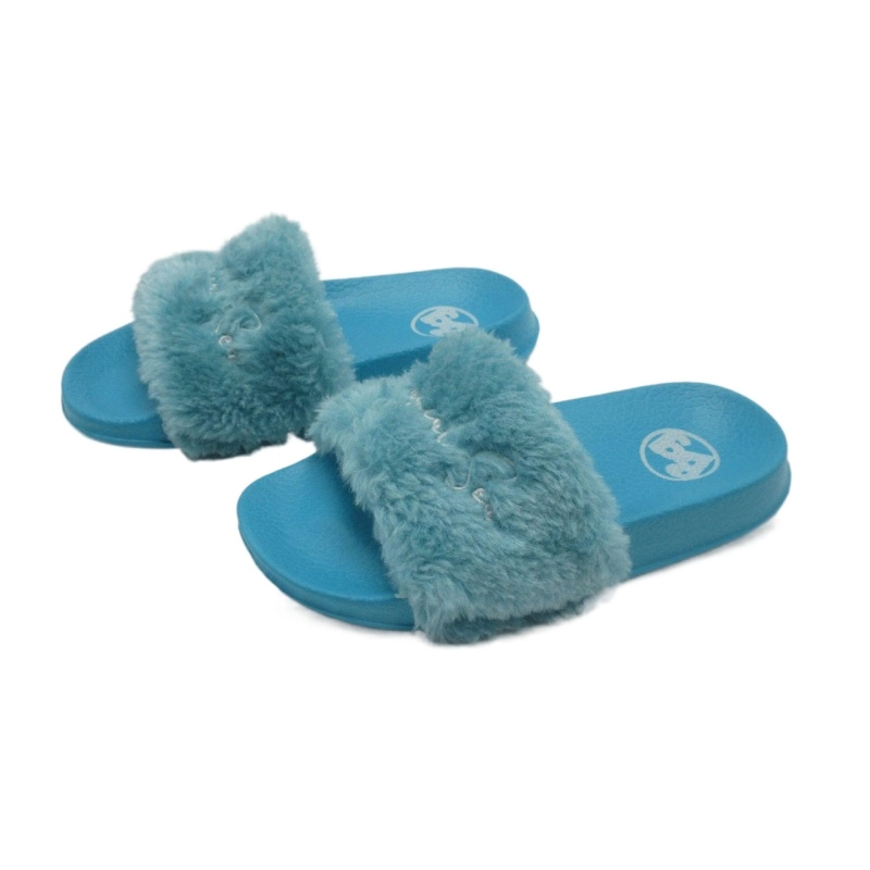 Sandali con scivolo piatto in pelliccia sintetica per bambini caldi invernali